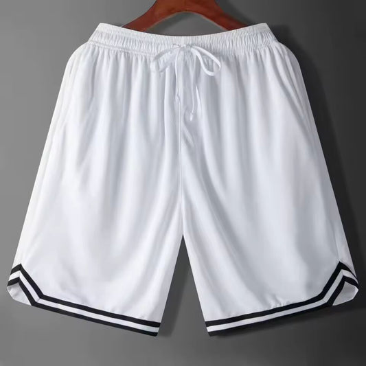 Men's summer basketball shorts quick drying breathable loose casual sports pants elastic waistband outdoor gym running shorts